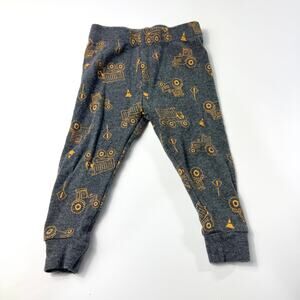 Wonder Nation Baby Boys Tractor Big Trucks Pajama Bottoms 12M Yellow Gray